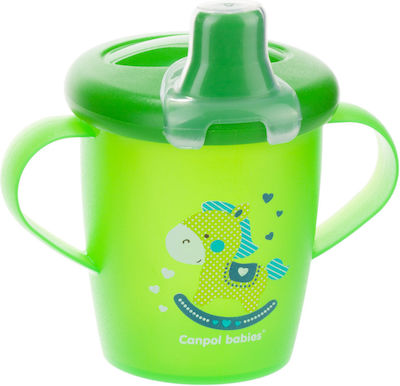 Canpol Babies Anywayup Educational Sippy Cup Plastic with Handles Green for 9m+m+ 250ml