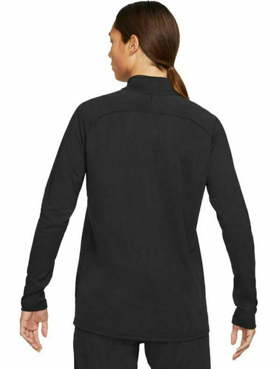 Nike Academy Soccer Drill Men's Athletic Long Sleeve Blouse Dri-Fit with Zipper Black