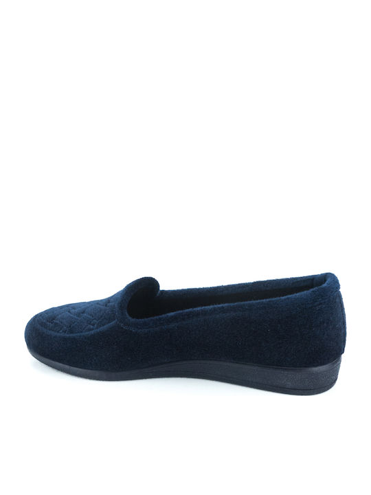 Geschlossene Damen Hausschuhe Marineblau