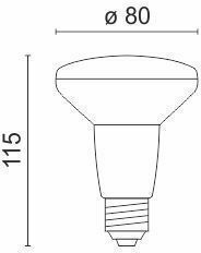 Spot Light LED Bulb 10W for Socket E27 and Shape R80 Natural White 900lm