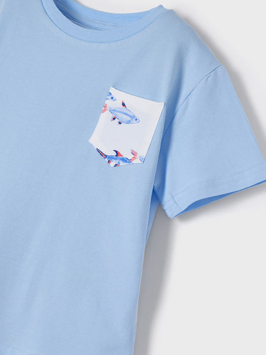 Mayoral Kids' Pajamas Summer Cotton Light Blue