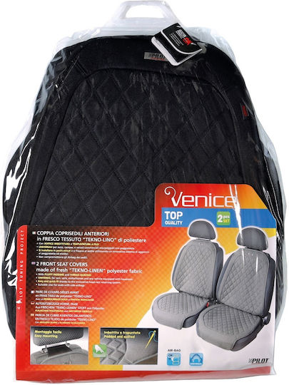 Lampa Set Autositzlehnen 2Stück Polyester Venice Schwarz 54174