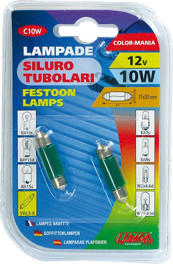 Lampa Lampen Auto C10W 35mm 12V 10W 2Stück