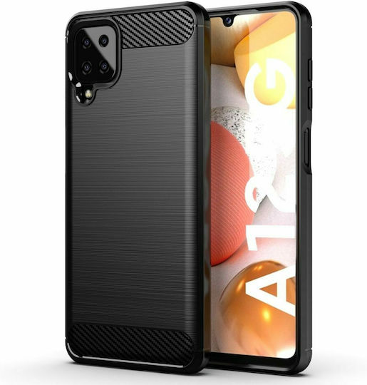 Forcell Carbon Back Cover Silicone Black (Galaxy A12)