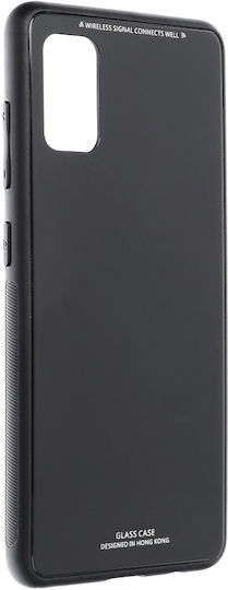 Forcell Glass Back Cover Πλαστικό Μαύρο (Galaxy A41)