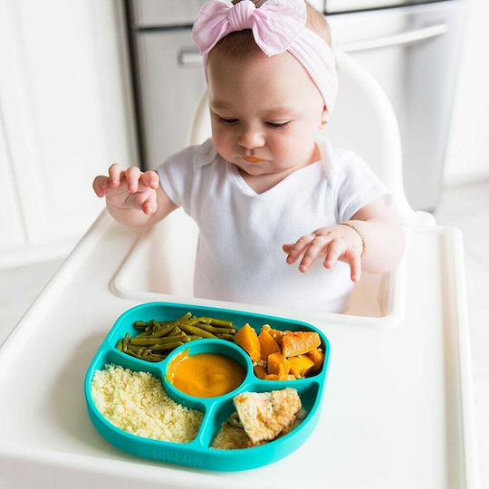 Bbluv Feeding Set Yümi made of Silicone with Non-Slip Base Green 2pcs