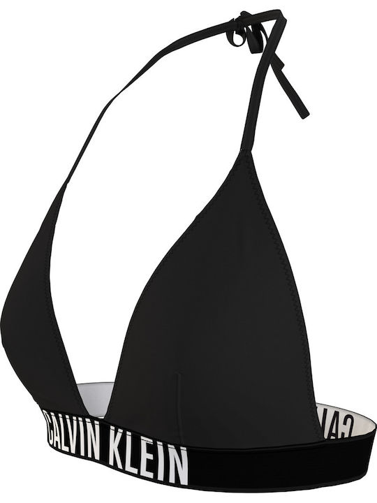 Padded Triangle Bikini Top with Adjustable Straps Black