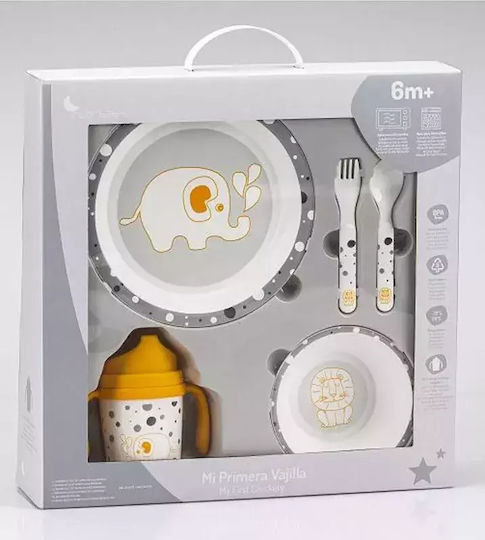Interbaby Melamine Baby & Kids Feeding Set Yellow 5 Pieces
