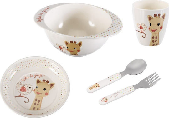 Sophie La Girafe Feeding Set Balloon made of Silicone with Non-Slip Base Multicolour 5pcs for 6+ months