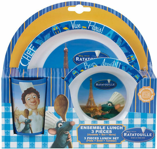 Ango Σετ Φαγητού Ratatouille από Πλαστικό Μπλε 3τμχ για 6+ μηνών