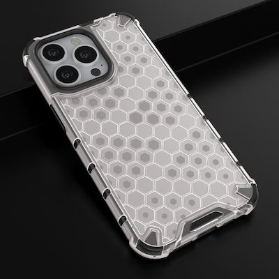 Hurtel Honeycomb Armor Coperta din spate Silicon / Plastic rezistent Transparent (iPhone 13 Pro)