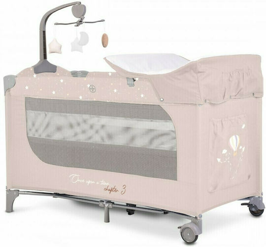 Cangaroo Once Upon A Time Loc de joacă 3 Nivele cu Schimbător & Saltea Bej 125x62cm