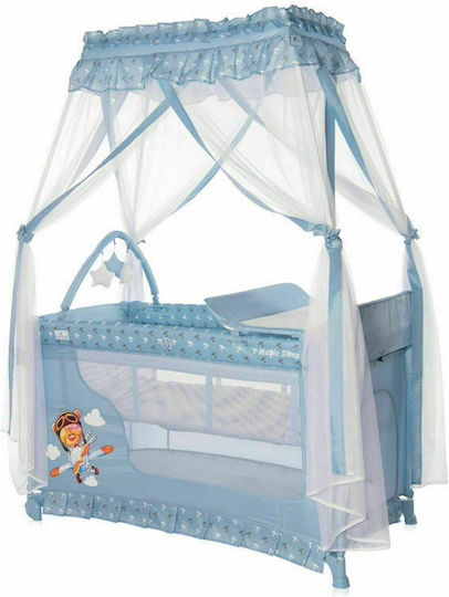 Lorelli Magic Sleep Adventure Playpen 2 Levels with Changing Table & Mattress Blue 127x68cm