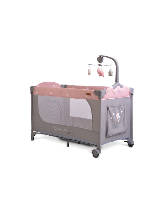 Cangaroo Once Upon A Time Playpen 3 Levels with Changing Table & Mattress Pink 125x62cm