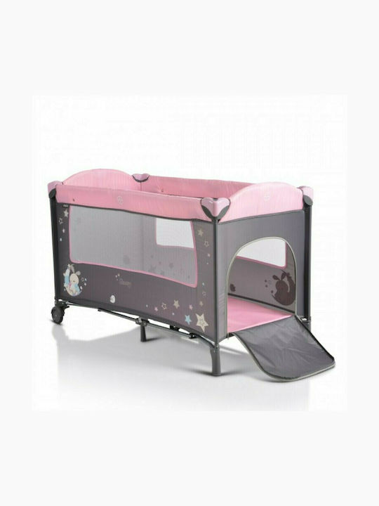 Moni Sleepy Playpen 2 Levels with Changing Table & Mattress Pink 120x60cm