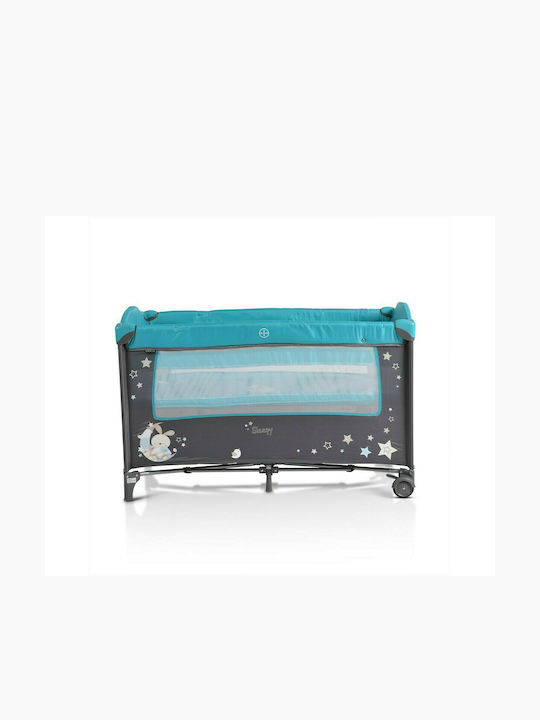 Moni Sleepy Playpen 2 Levels with Changing Table & Mattress Turquoise 120x60cm