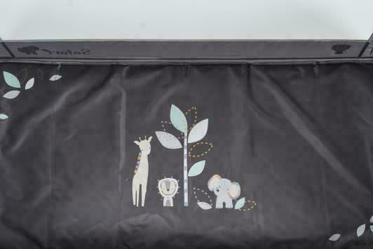 Moni Safari Παρκοκρέβατο με Στρώμα Grey-Turquoise 125x65cm