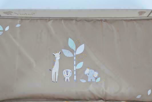 Moni Safari Playpen with Mattress Grey-Pink 125x65cm
