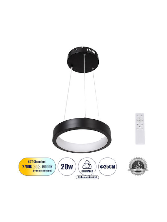 GloboStar Nemesis Pendant Light Black 31x31cm