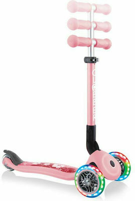 Globber Kids Scooter Foldable Junior Foldable Fantasy Lights 3-Wheel for 2+ Years Pink