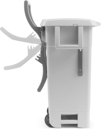 TTS Cleaning Wooden Wheeled Waste Bin 70lt Gray