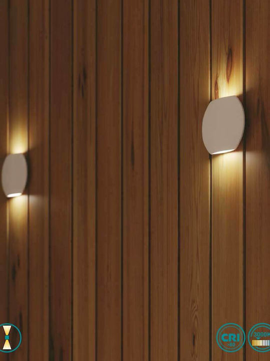 Fan Europe Miura Wandmontierte Außen-Deckenleuchte LED IP54 3W mit Warmweiß Licht Doppelstrahl 16x12.8x3.5εκ.