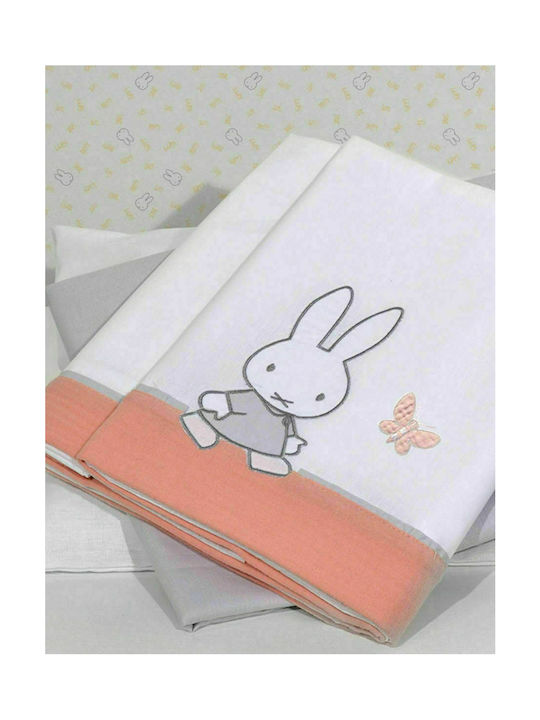 Miffy Baby Sheets Set Crib Cotton Orange 110x160cm 3pcs