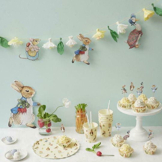 Meri Meri Комплект За Къпкейкове Peter Rabbit Декорация На Сладкиши За Парти 24 Бройки