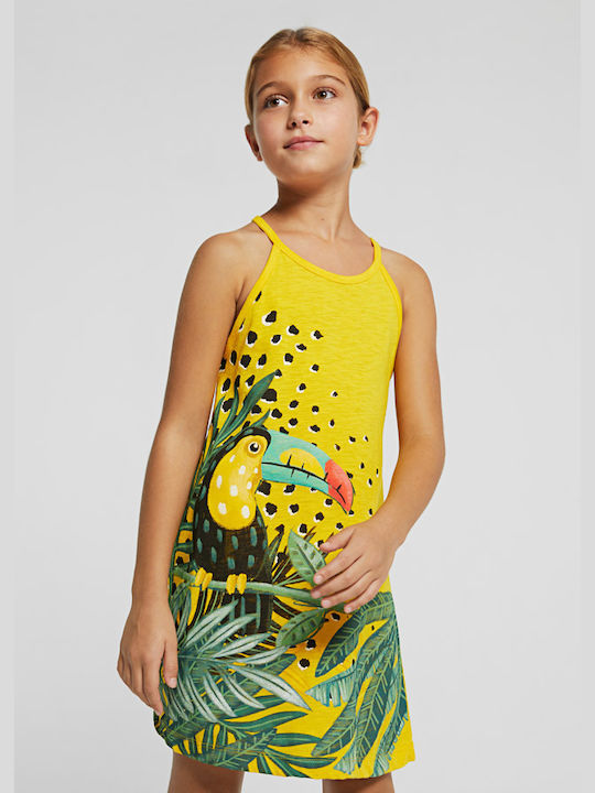 Mayoral Kids Dress Sleeveless Yellow