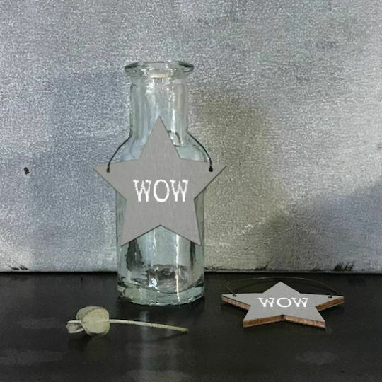 Synchronia Hängende Wanddekoration Wow aus Hölzernes 3x0.1x6cm