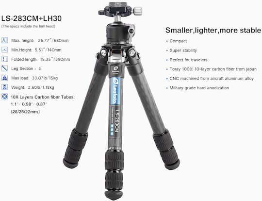 Leofoto Mini Tripod Ranger LS-283CM