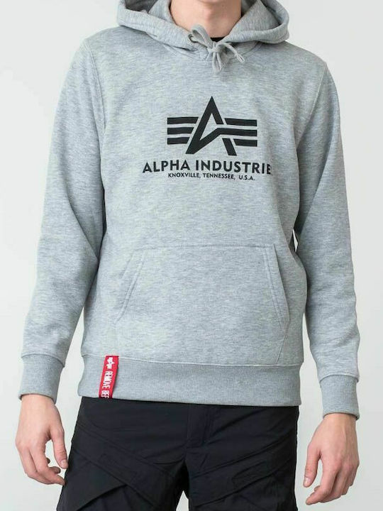 Basic Sweatshirt with Hood Gray