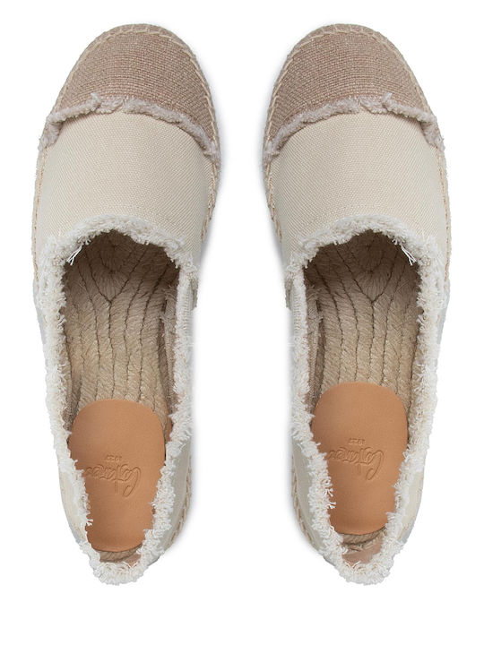 Kampala Stoff Damen Espadrilles in Beige Farbe