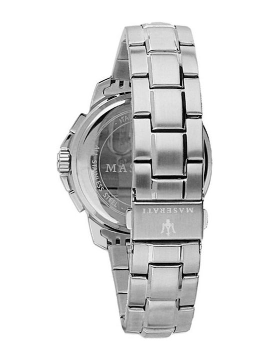 Maserati Successo Stainless Ανδρικό Ρολόι 45mm Χρονογράφος Μπαταρίας με Ασημί Μεταλλικό Μπρασελέ