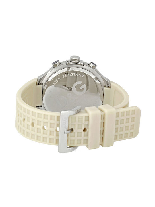 Dolce & Gabbana Uhr Chronograph Batterie mit Beige Kautschukarmband