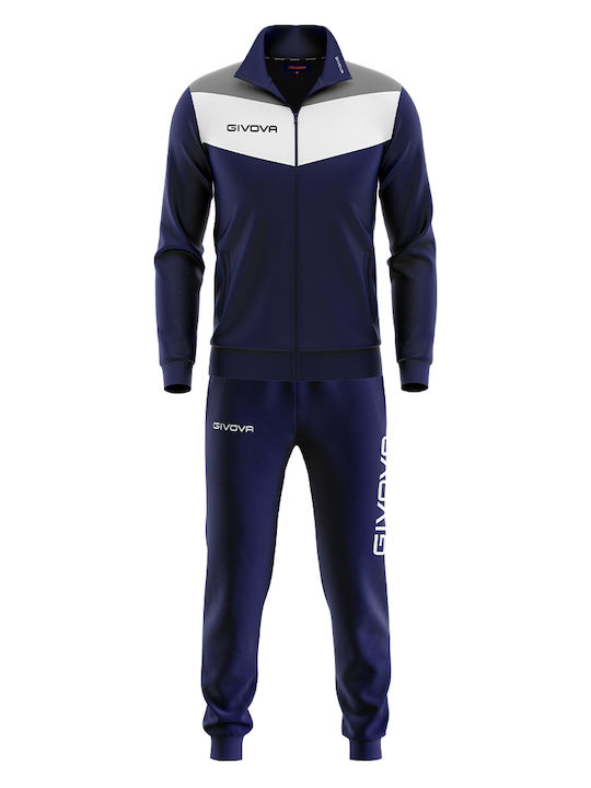 Tuta Campo Tracksuit Glossy with Elastic Navy Blue