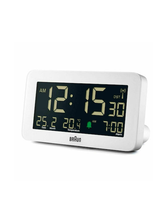 Braun BC10 DCF-W Επιτραπέζιο Ψηφιακό Ρολόι με Ξυπνητήρι & Ραδιόφωνο Λευκό 67603