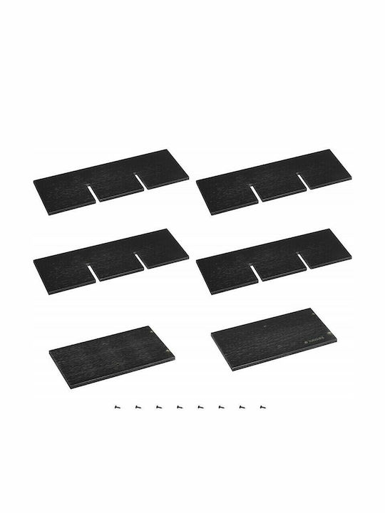 Navaris Tabletop Suport pentru Sticle Lemn pentru 8 Sticle Neagră 43.5x10x29.5εκ.