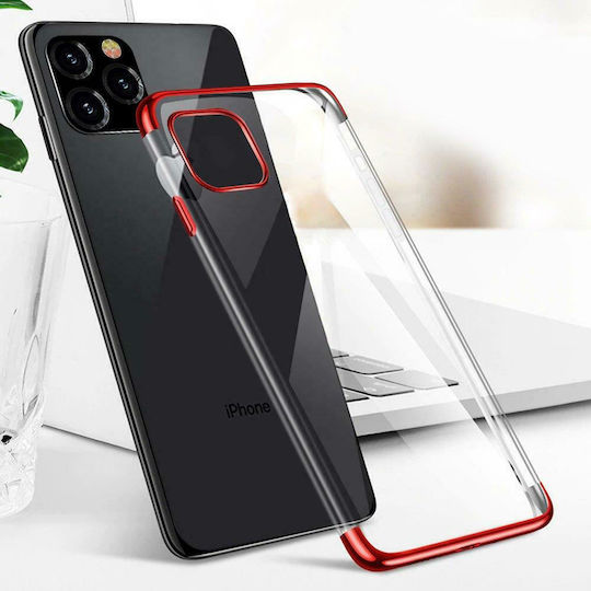 Hurtel Electroplating Frame Umschlag Rückseite Silikon 0.3mm Rot (Galaxy S21 Ultra 5G)