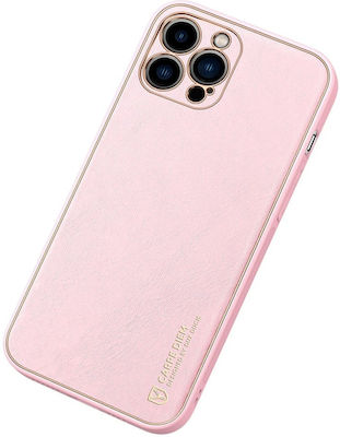 Dux Ducis Yolo Elegant Synthetic Leather Back Cover Pink (iPhone 13 Pro Max)