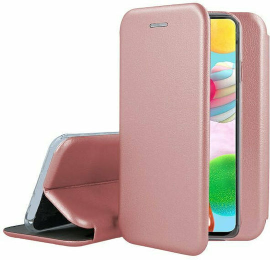 Forcell Book Δερματίνης Ροζ Χρυσό (Galaxy A41)
