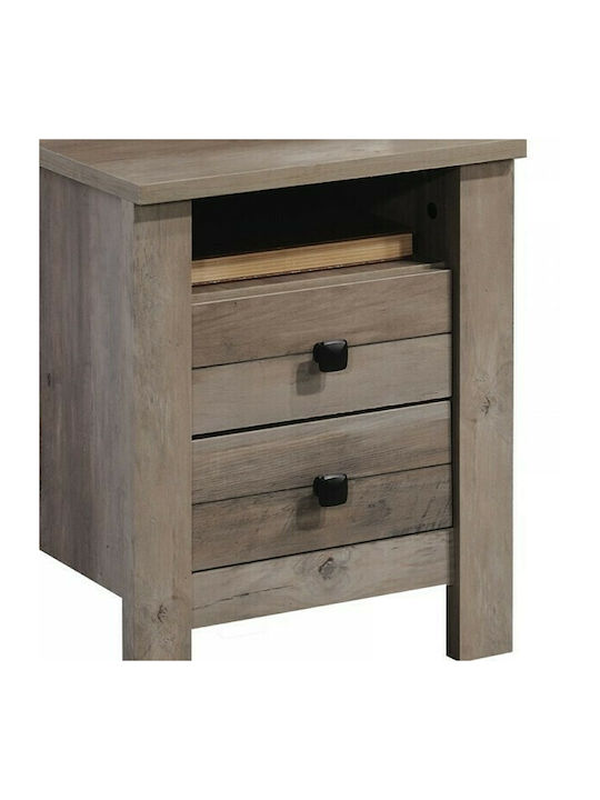 Tara Wooden Bedside Table Rustic / Oak 40x40x50.5cm