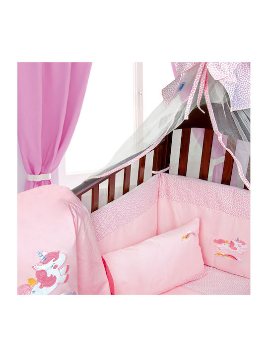 Dimcol Mosquito Net Crib Unicorn Tulle 1214016806404126 Pink 490x160cm
