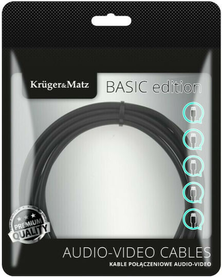Kruger & Matz HDMI 2.0 Premium High Speed 4K 60Hz HDR Cable HDMI male - mini HDMI male 1.8m Μαύρο