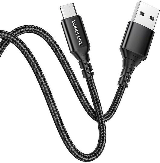 Borofone BX54 Braided USB 2.0 to micro USB Cable Μαύρο 1m