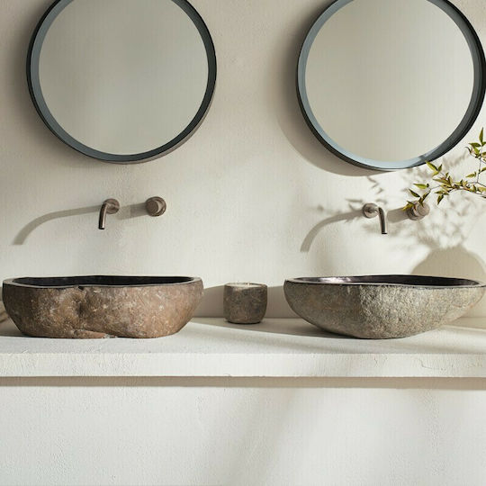Fossil Vero Riverstone Countertop Sink Stone 40x50x15cm Black