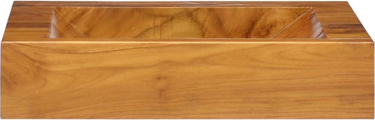 vidaXL Επικαθήμενος Νιπτήρας Ξύλινος 50x35x10cm Teak