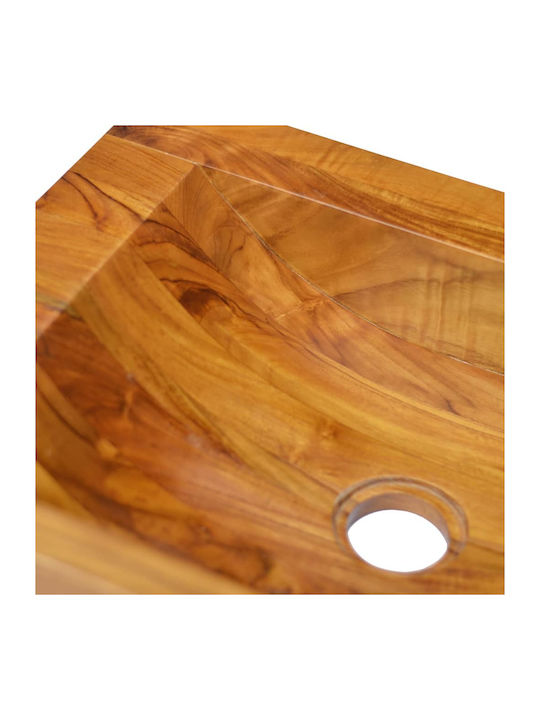 vidaXL Επικαθήμενος Νιπτήρας Ξύλινος 50x35x10cm Teak