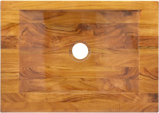 vidaXL Aufgesetztes Waschbecken Hölzernes 50x35x10cm Teak