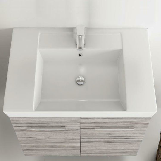 Orabella Vanity 80 Eingelassenes Waschbecken Porzellan 80x45x9.5cm Weiß